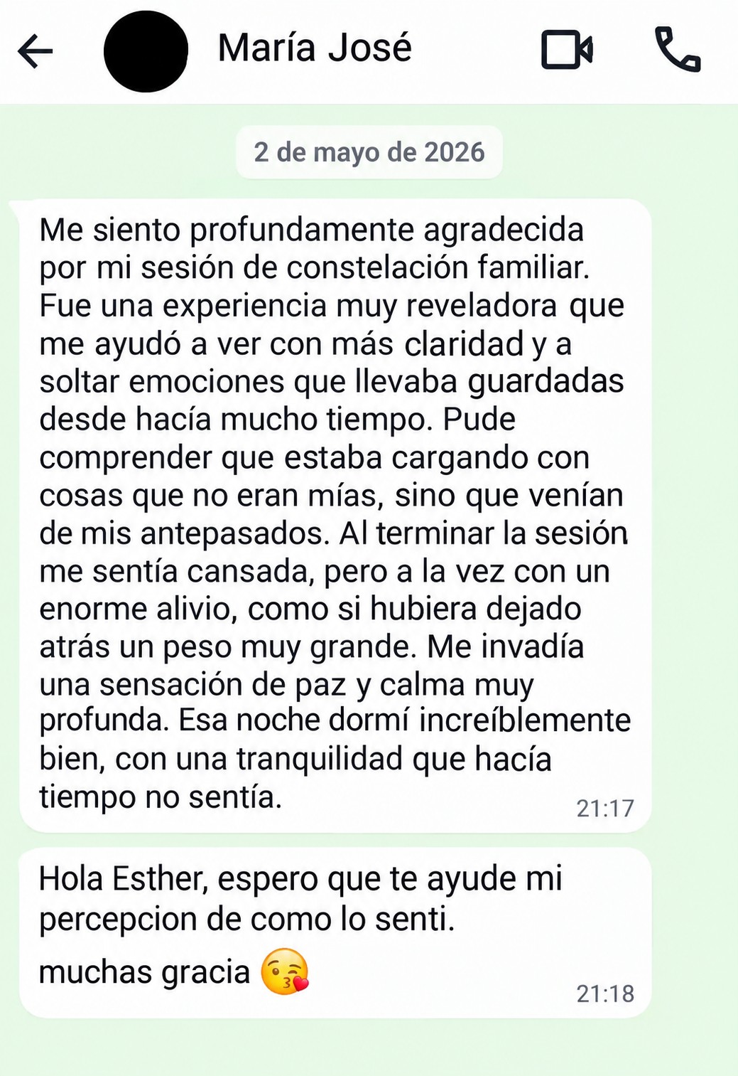 Imagen de un pantallazo de las redes sociales en las que se puede leer una reseña de un paciente.