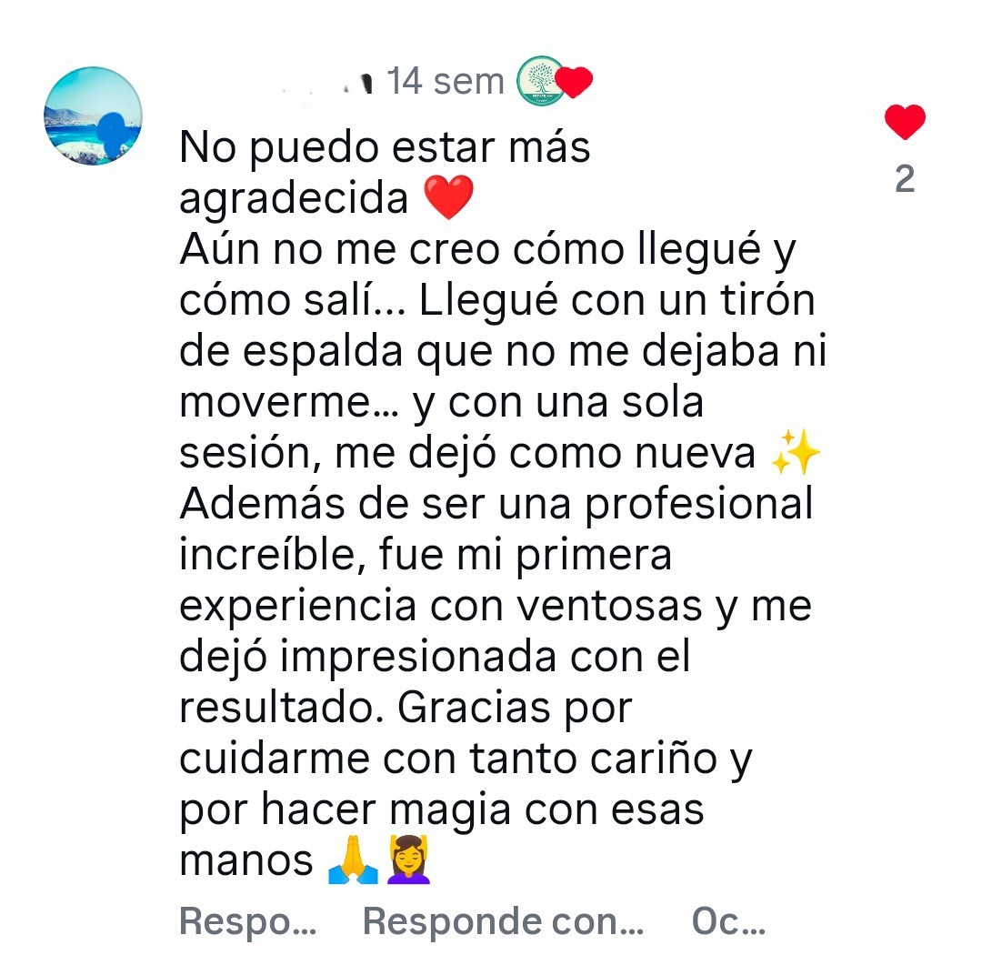 Imagen de un pantallazo de las redes sociales en las que se puede leer una reseña de un paciente.